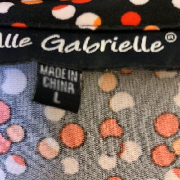 Mlle Gabrielle Large belted dress polkadot with strip at v-neck & around bottom - Picture 4 of 8